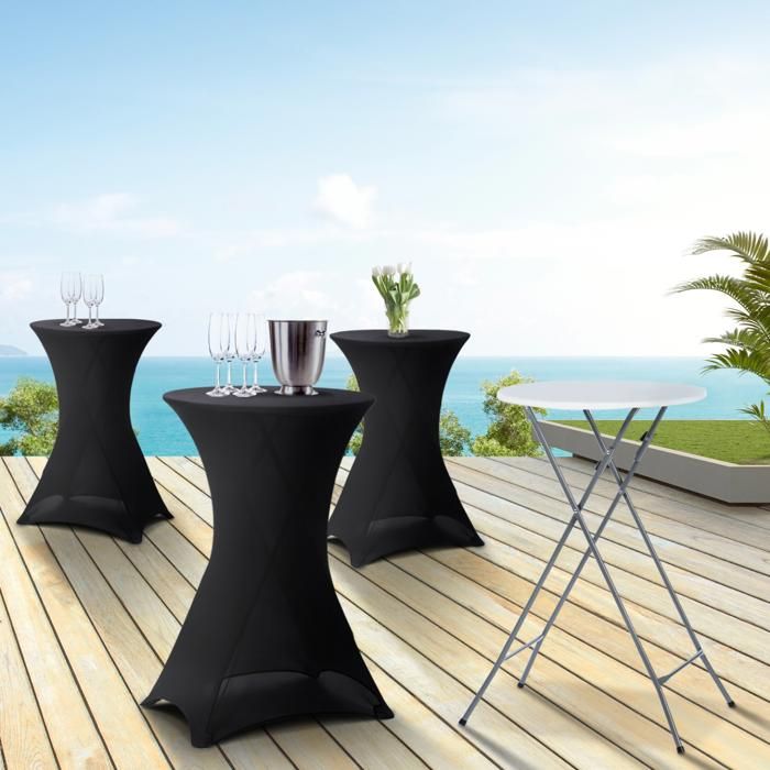 MARKET Lot 4 tables + 4 housses Noires - vue 2