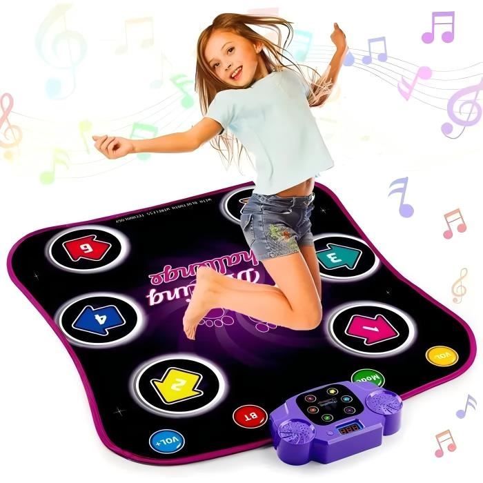 Hot Bee Tapis De Danse Lumineux Bluetooth – 8 Flèches, 5 Modes, 3 Niveaux, Antidérapant – Cadeau Fille Garçon 3-10 Ans