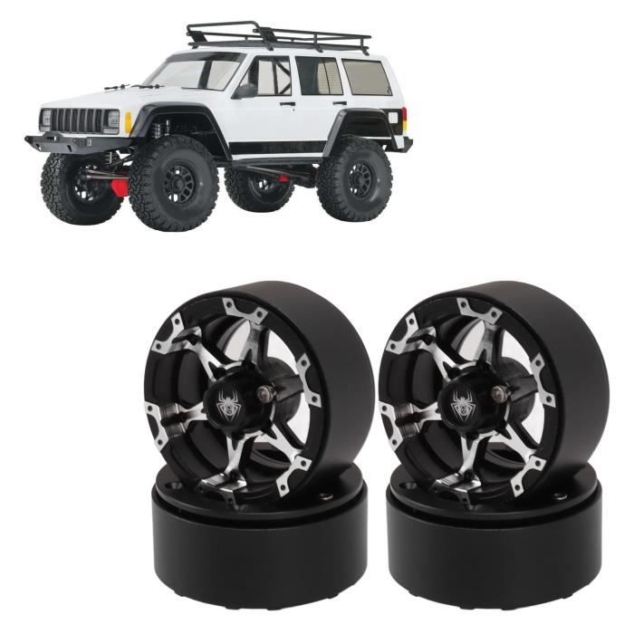 RCLIONS Lot de 4 jantes en alliage d'aluminium Beadlock de 4,8 cm pour voitures sur chenilles Axial SCX10, SCX10 II, SCX10 III, TRX4 1/10e RC Crawler
