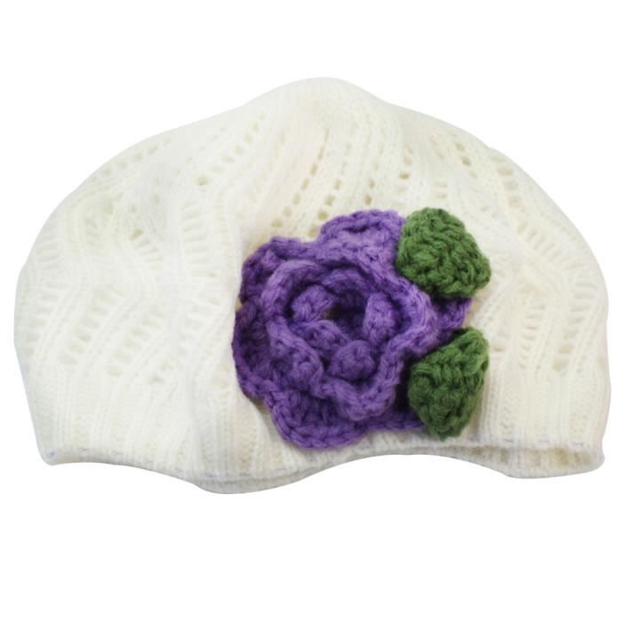 Bebe Enfant Filles 6 Mois A 2 Ans Tricot Crochet Chapeau Bonnet Beret Souple Blanc Cdiscount Pret A Porter