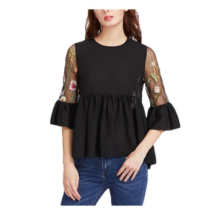 blouse brodée femme