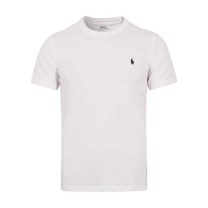Ralph Lauren Teeshirt ralph lauren blanc Blanc Achat / Vente tshirt Cdiscount