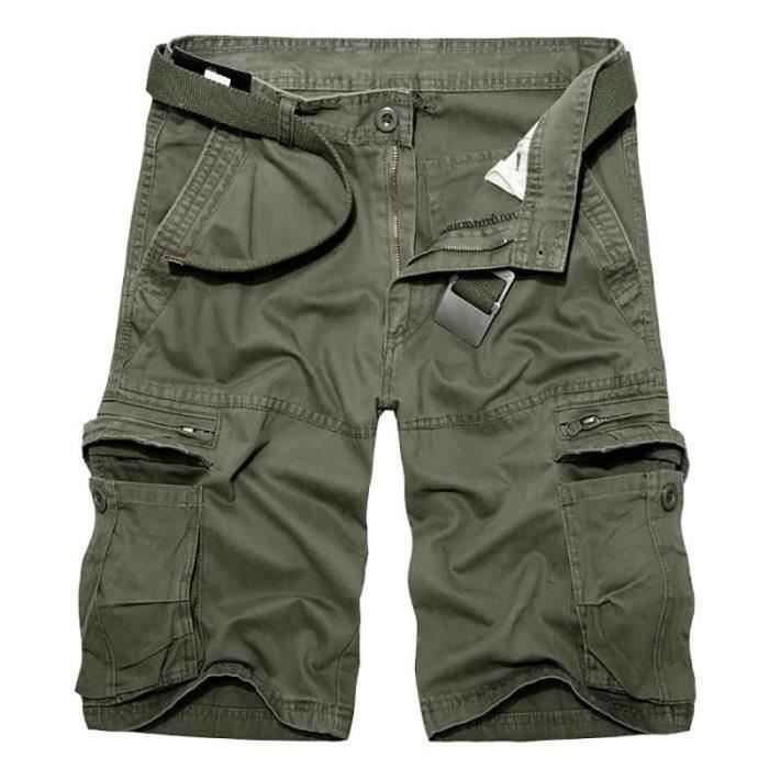 Bermuda Homme Noir Marque Luxe Cinqui me Pantalon Vert arm e