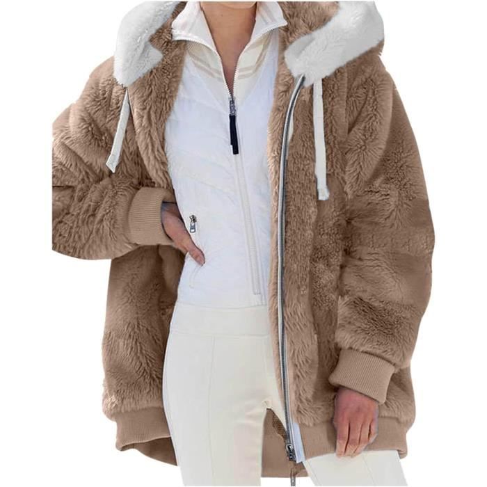 Veste Polaire Femme Sweat a Capuche Manteau Femme Hiver Zippe Blousons Fourrure Hooded Coat Longue Cardigan Casual Veste Nankin Nankin Cdiscount Pret a Porter
