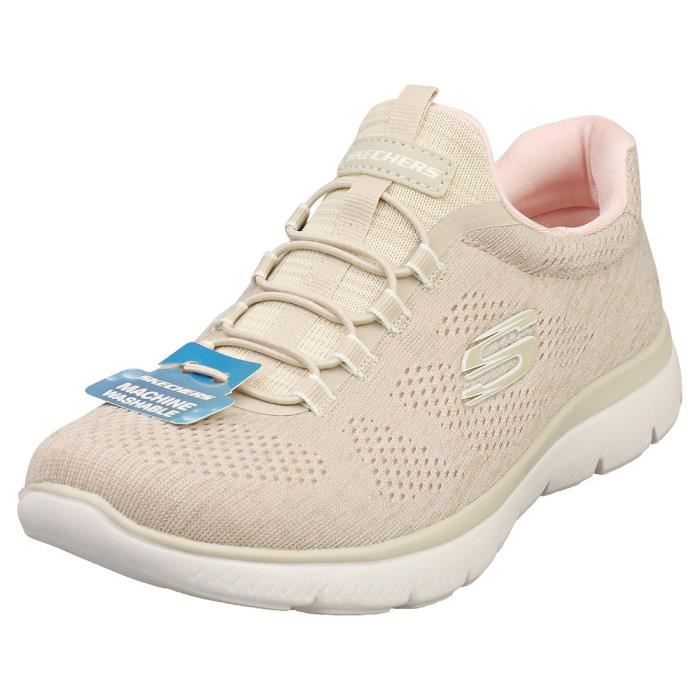 Skechers Baskets - Skechers - SUMMITS VEGAN - Femme - Taupe - Textile - Lacets