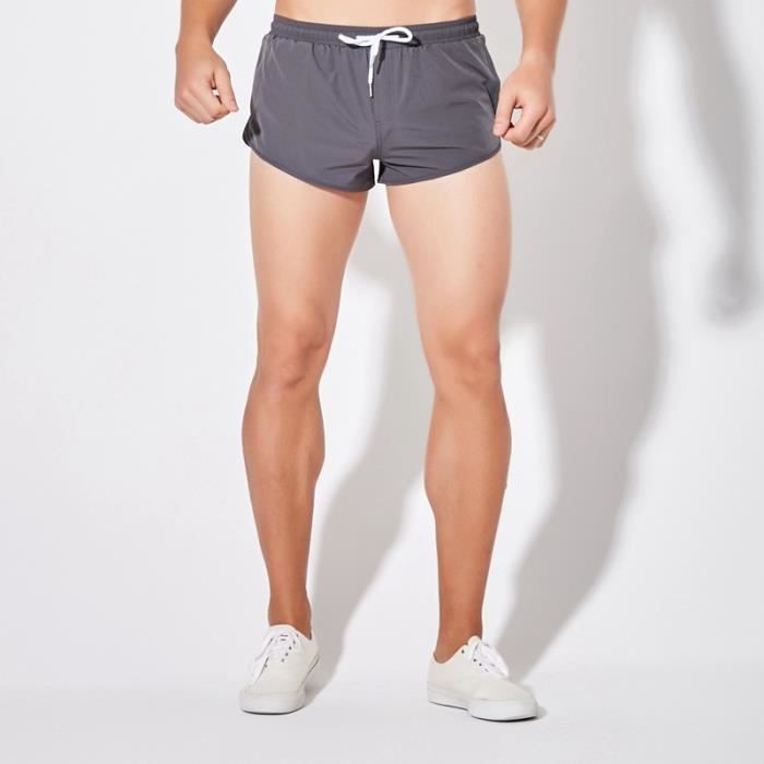Short de Marathon Homme Course à Séchage Rapide Fitness avec Poche - Gris fonce