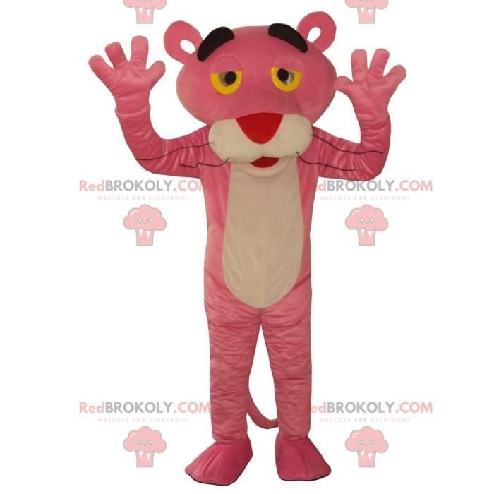 Mascotte de la panthère rose, célèbre personnage de dessin animé Costume