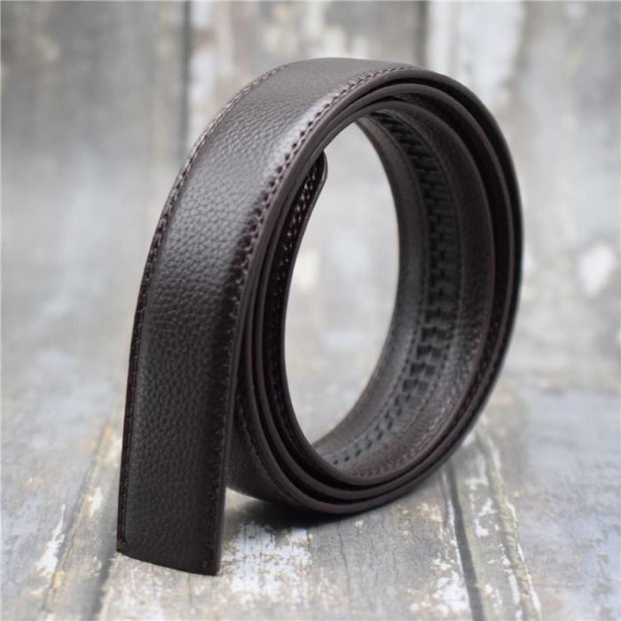 Largeur 95 CM Ceinture en cuir PU pour hommes sangle de qualite noire cafe largeur de pour pantalon sans boucle costume pou 3.5cm width coffee Cdiscount Pret a Porter
