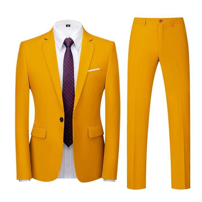 Costume Homme Slim 2 Pièces Costume Business Mariage Veste Top
