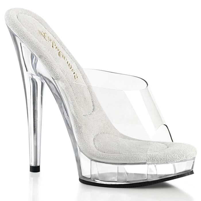 Rose 10 Cm CLASSIQUE-01F Mules Femmes Avec Plumes De Marabout