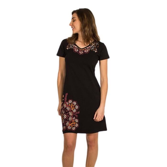 Robe Courte Ethnique Coline Bleu - Prêt-à-Porter