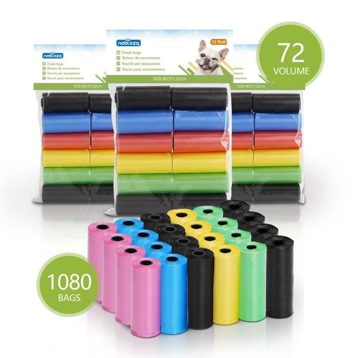 Comparer les prix de Nobleza-Sac a crottes chien Sacs biodégradables pour excréments de chien. 1080 sachets à déjections Canines, 72 Rouleaux