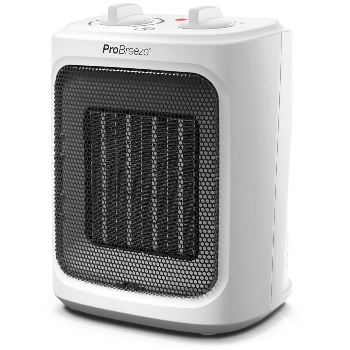 HOMCOM Chauffage soufflant oscillant 2000 W - radiateur céramique PTC - 3  niveaux de puissance - chauffage d'appoint avec télécommande blanc noir pas  cher 