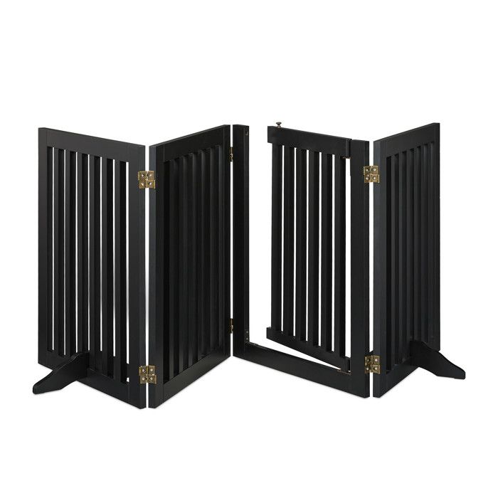 Relaxdays Barrière de sécurité non fixe, porte, pliable. pieds, H x L : 70x207 cm, pour enfants et chiens, noire