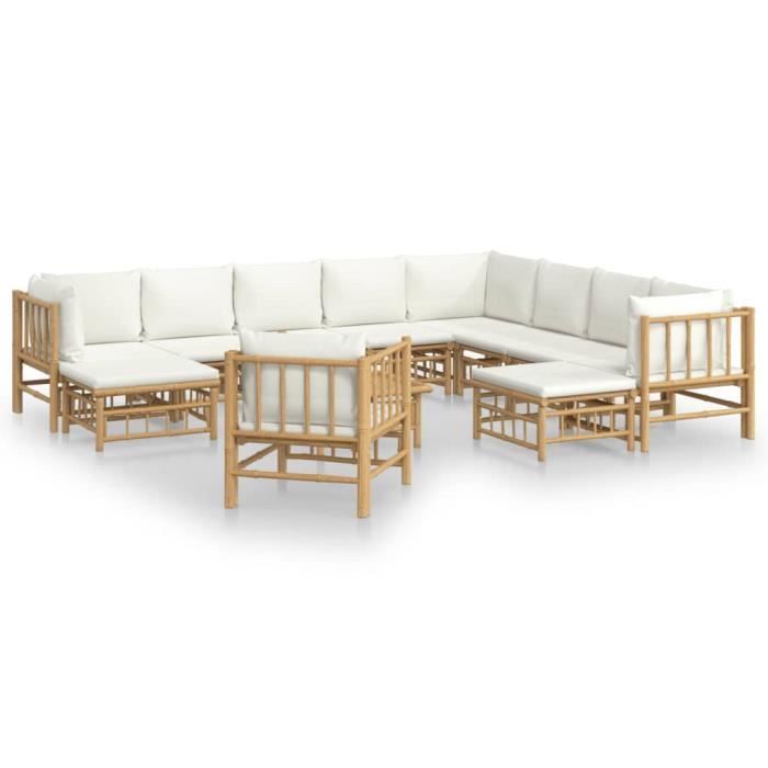 Repose-pieds En Bambou - Léger, Stable, Pour Intérieur Et Extérieur - 60x30x15 Cm - 8