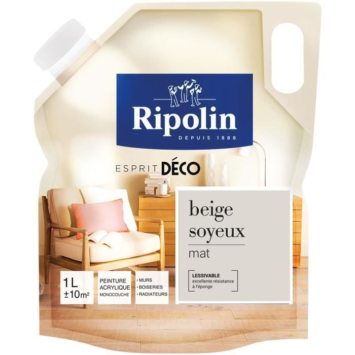 Rip Deco Toutes Pieces Mat 1l Beige Soyeux Achat Vente Peinture Vernis Rip Mat 1l Beige Soyeux Cdiscount