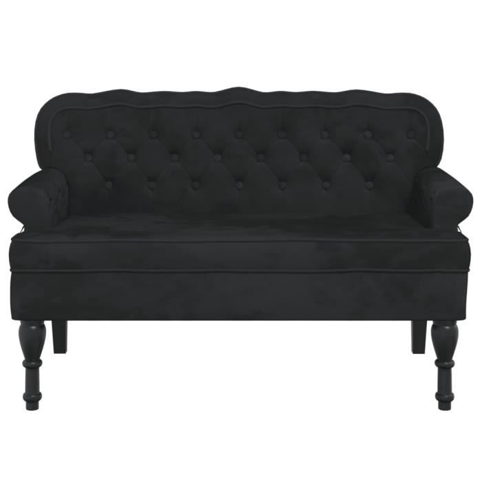 Banc - SALUTUYA - BD5599 - Velours noir - 1195x645x75 cm - Charge max 110 kg