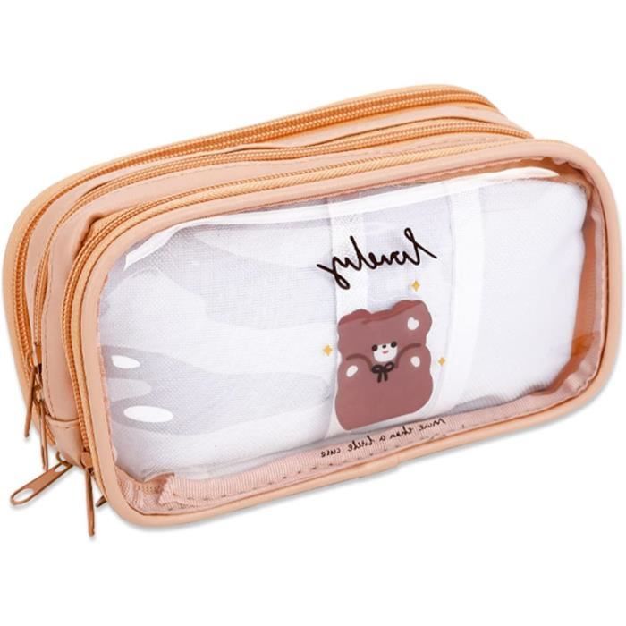 Trousse Transparente Soul Projekt - Pochette Scolaire, Maquillage Ou Toilette | PVC Imperméable | Multi-Usage
