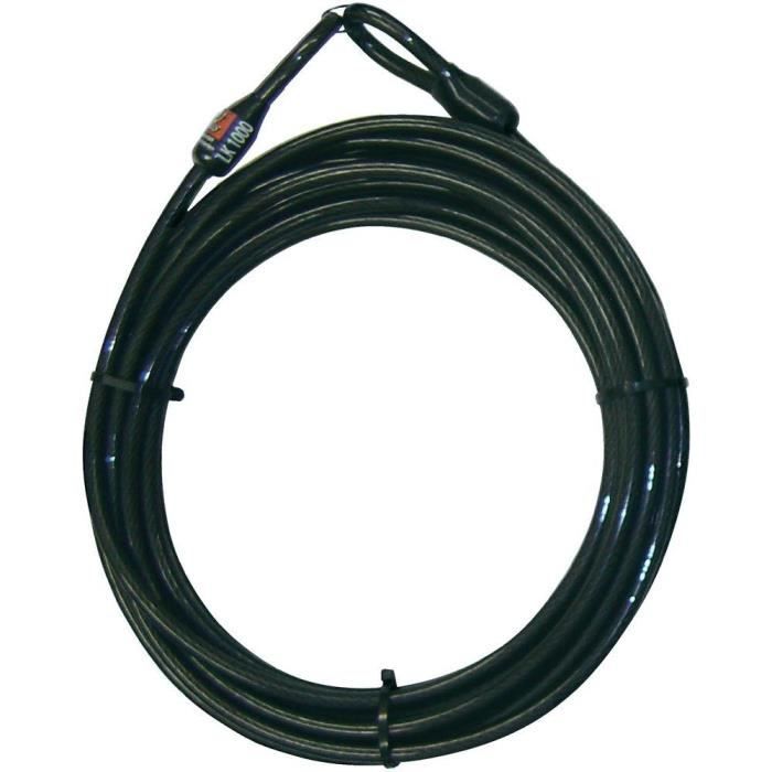 Antivol pour vélo - SECURITY PLUS - LK 1000 - Câble à spirale d'acier - 10 mm - 10 m