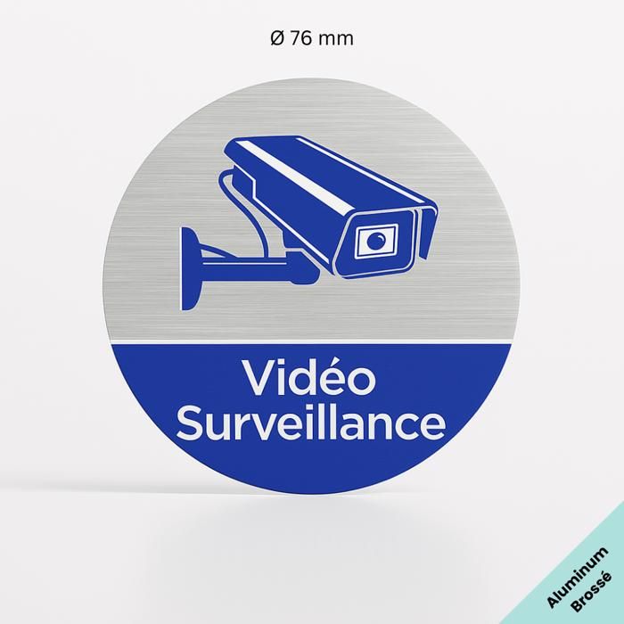 Vidéo surveillance plaque de porte pictogramme caméra Diamètre 76 mm — free download