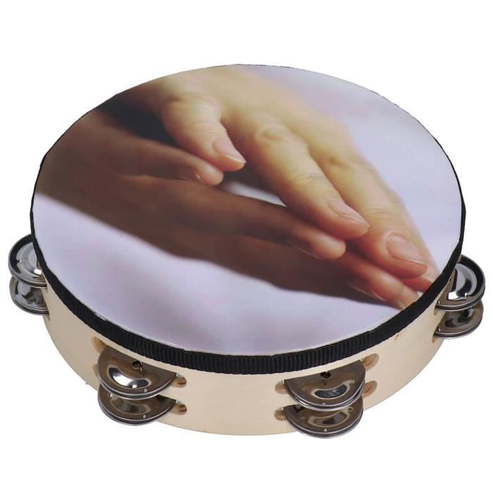 Tambourin à main, tambourin en bois | Tambourin de maternelle en bois de 8 pouces | Tambour à percussion de divertissement pour jeunes mélomanes pour représentation sur scène et école Tambourin à main, tambourin en bois | Tambourin de maternelle en bois de 8 pouces | Tambour à percussion de divertissement pour jeunes mélomanes pour représentation sur scène et école