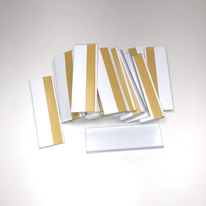 Lot De 50 Porte-étiquettes Magnétiques Transparents 100x37mm - Pour étagères, Organisation Magasin/bureau