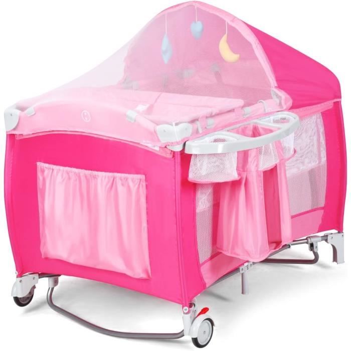 Lit Parapluie Hauck Play N Relax 120x60cm Avec Matelas - Moustiquaire, Table à Langer, Bleu Foncé