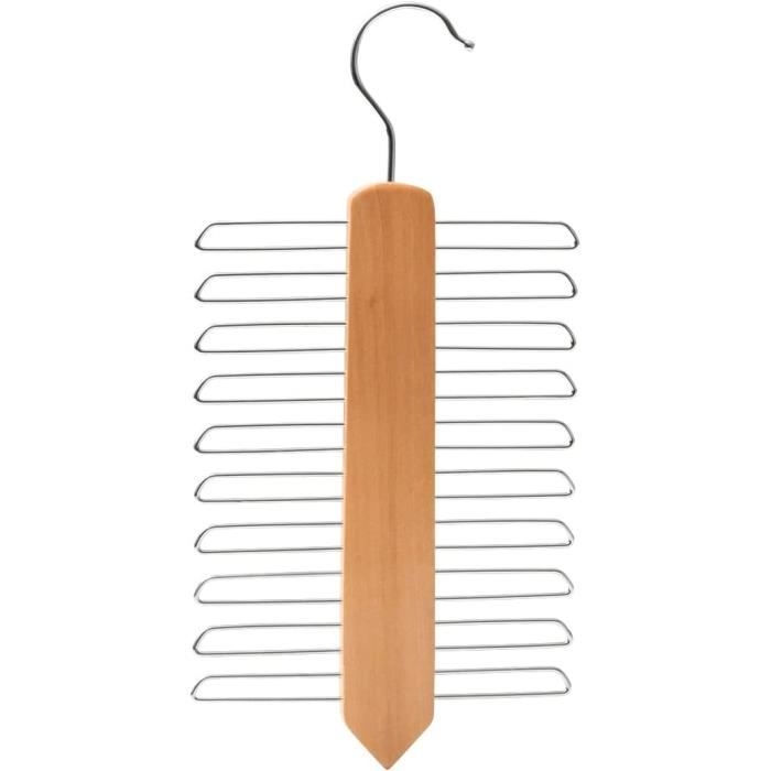 Porte-cravates Bois LMSAWK 20 Emplacements - Range Cravates Ceintures écharpes Organisation Dressing