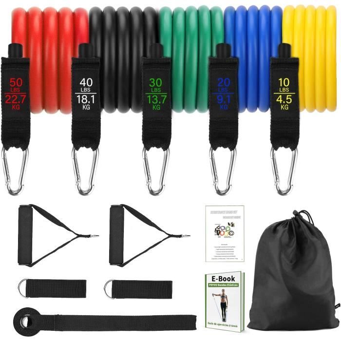 Lot De 2 Bandes De Résistance Hommie 40 Lbs - Latex Naturel Pour Barre Pilates - Fitness à Domicile