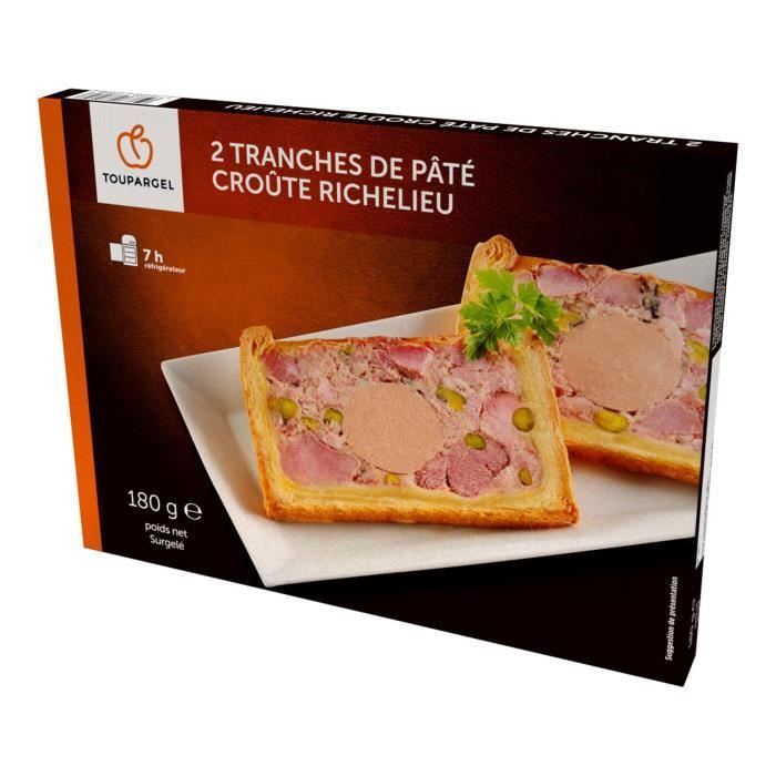 2 tranches de pâté croûte richelieu surgelés au bloc de foie gras de