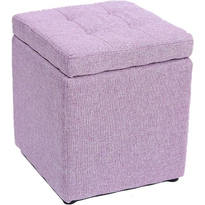 SizosL Pouf Repose-pieds Avec Rangement Gris Clair