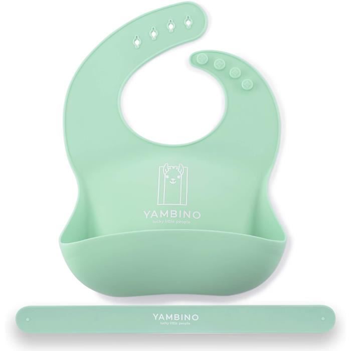 Lot De 2 Bavoirs En Silicone Sans BPA - Avec égouttoir Et Lanière - Lavables Au Lave-vaisselle - Rose/Violet