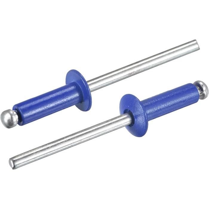 Rivets Aveugles, 4Mm X 12Mm Aluminium Ouvert Terminal Plat Rond Tête ...
