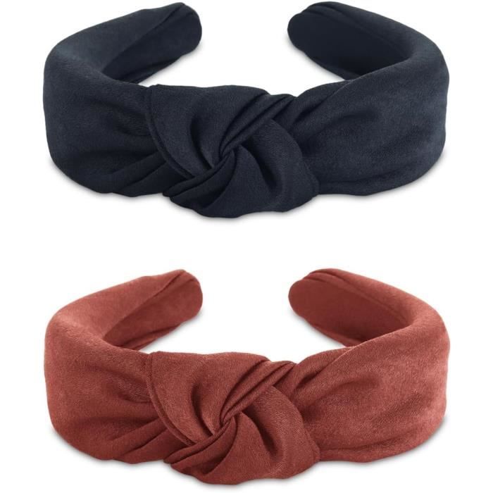 Lot De 2 Serre T tes Larges Pour Femme Avec N uds En Tissu Lot De 2 Serre T tes Larges Pour Femme Avec N uds En Tissu