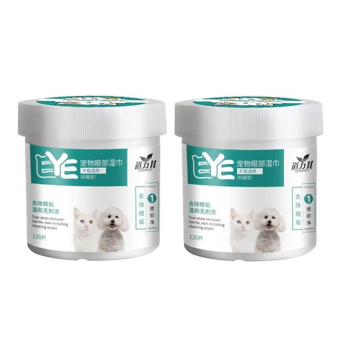 2x Lingettes Humides pour Les Yeux pour Animaux de Compagnie