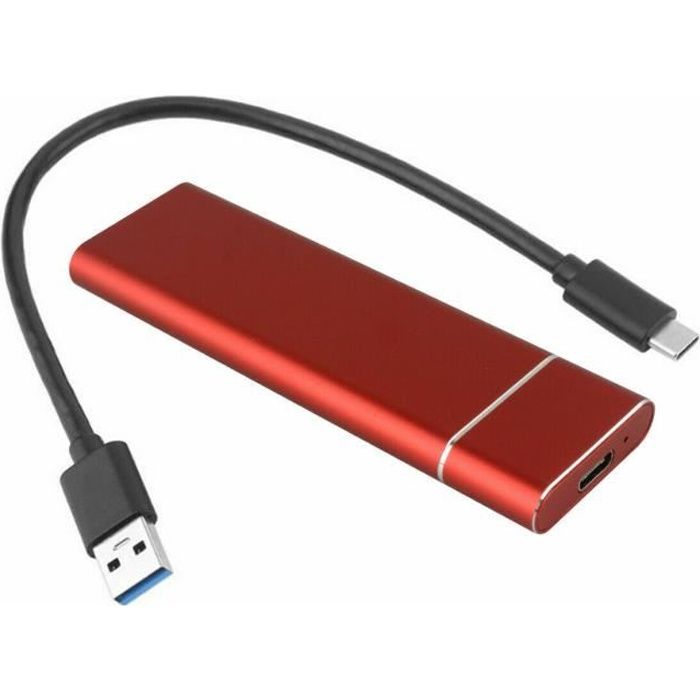 2 To, Red Disque dur externe portable de 2 To Type C/USB 3.1 Disque dur portable haute vitesse Disque dur externe pour Mac PC ordinateur portable