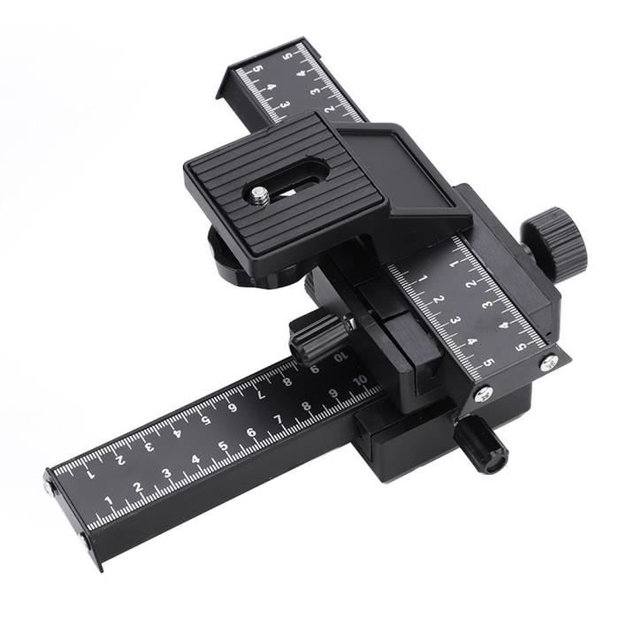 KIMISS Curseur Rail Mise Au Point Macro 4 Voies - Support Précis Pour Photo Gros Plan Avec Vis 1/4