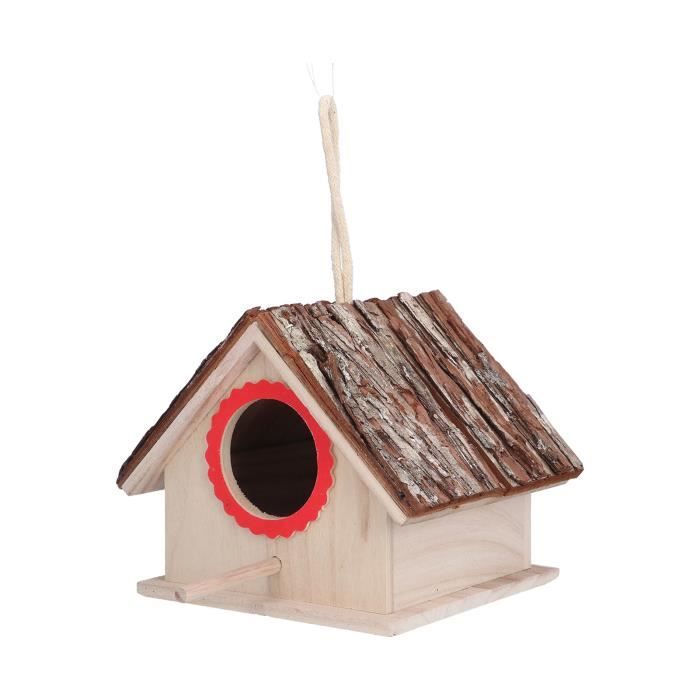 Nichoir Suspendu En Bois Naturel Artemio - Dimensions 10x8,5x13 Cm | Pour Oiseaux De Jardin
