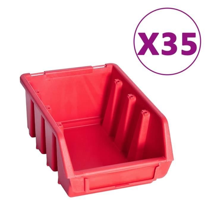BOH Kit de bacs de stockage et panneaux muraux 141pcs rouge et noir ...