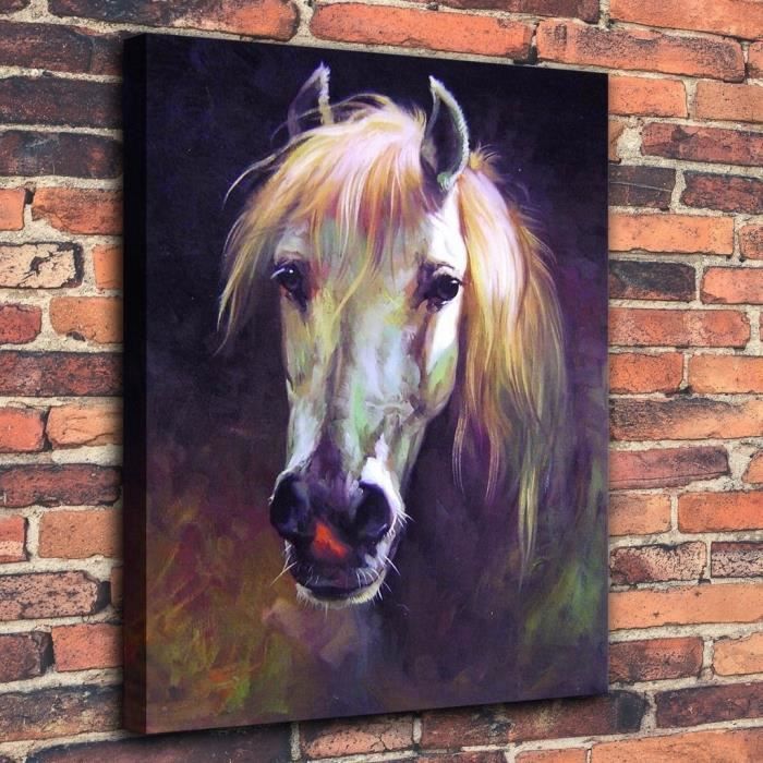 Tableau Déco Toile Imprimée Peinture à l'huile Cheval des animaux Moderne  Art Mural - Sans Cadre - Achat / Vente tableau - toile - Cdiscount