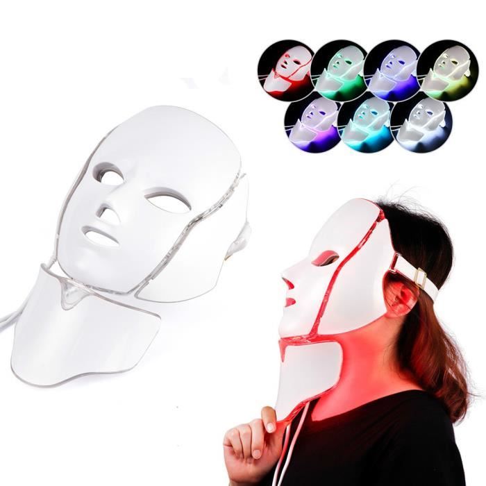 Masque facial LED 7 couleurs YOKULI - Traitement de la peau anti-acné et blanchissant