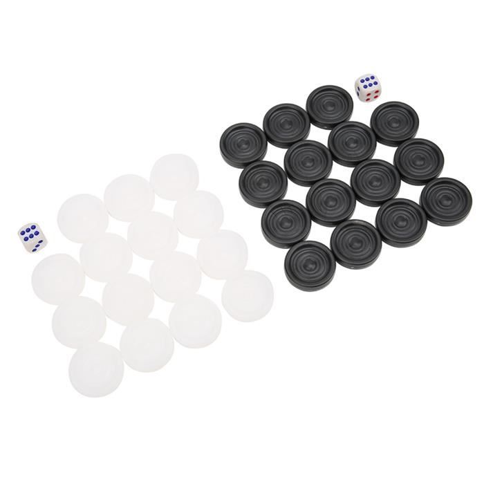 30 Pions De Backgammon Acrylique - Noir Et Ivoire 1 Pouce, Haute Qualité, Fabriqué En Grèce