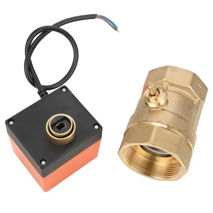 Vanne Motorisée 2 Voies 220V - Normalement Fermée (NC) - Taille 1/2" à 2" - Pour Eau Chaude/chauffage - Commande 2 Fils