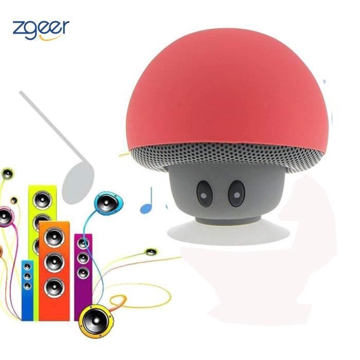 Champignon Mini Enceintes YOSASO Bluetooth Haute Parleur sans Fil pour Smartphone à Ventouse pour Baignade TéléPhone De Voiture Tablet PC Portable Rosé 