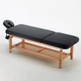 Table de massage fixe en bois professionnel 225 cm Comfort, Couleur: Noir-1