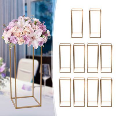 Supports De Fleurs Dorés Pour Mariage - Lot De 10, Hauteur 80 Cm, Capacité 10 Kg - 6