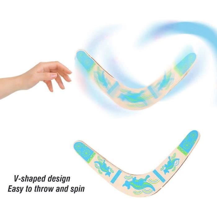 Boomerang en Bois pour Ados et Adultes, Boomerang en Forme de V, Lancer, Attraper, Jeu Extérieur, Jouet Sportif de Lancer pour Enfants