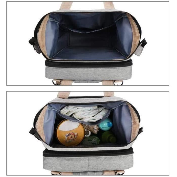 Sac a Dos a Langer avec Lit a Langer Lit Pliant Portable Multifonctionnel pour Bebe Sacs a Langer pour Bebe Sac a Dos