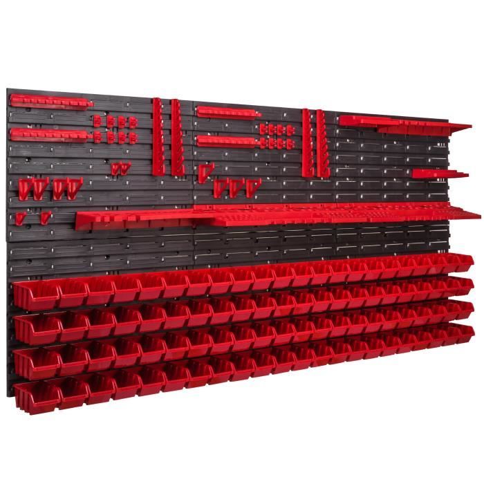 Étagère Murale Atelier 78x78cm - 21 Bacs + Supports Outils | Organisation Garage Et Espace Bricolage