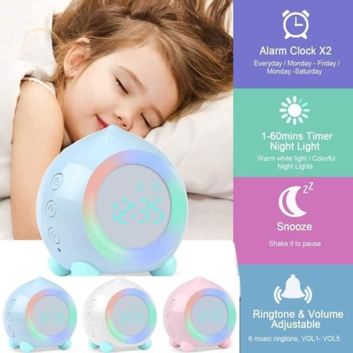 Infini Fun – Réveil D'apprentissage Avec Veilleuse, Coach De Sommeil, 3 Alarmes, Berceuses, Pour Enfants
